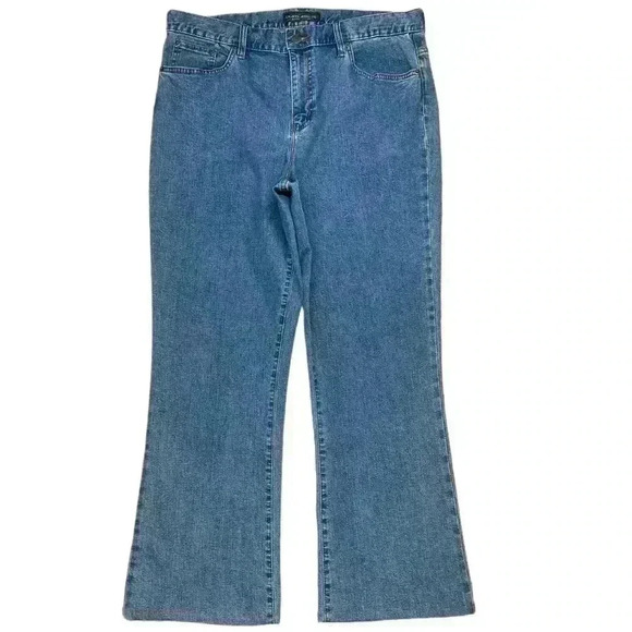 {Ralph Lauren} "Classic Bootcut" Classic Blue Flare Wide Leg Stretch Denim Jeans - Picture 1 of 3